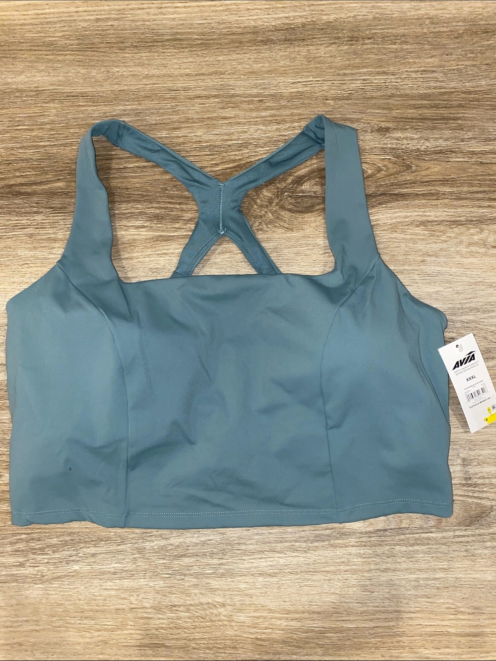 Avia Teal-Gray Racerback Sports Bralette